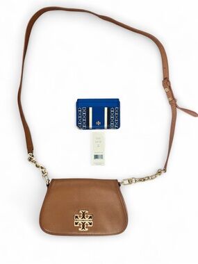 BUNDLE Authentic Tory Burch Britten Mini Crossbody Bag Gemini Link Blue Wallet